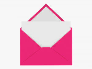 Envelope Mockup 05 Open Pink White 3D Model
