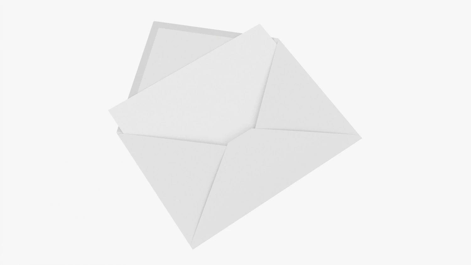 Envelope Mockup 05 Open White 3D Model .c4d .max .obj .3ds .fbx .stl .blend