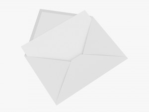 Envelope Mockup 05 Open White 3D Model