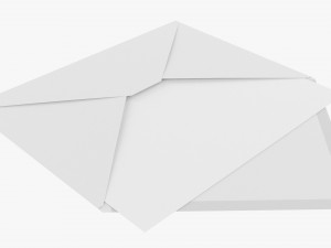 Envelope Mockup 05 Open White 3D Model