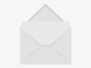 Envelope Mockup 05 Open White 3D Model