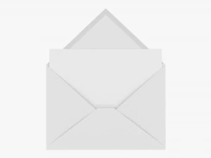 Envelope Mockup 05 Open White 3D Model