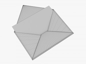 Envelope Mockup 05 Open White 3D Model