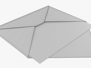 Envelope Mockup 05 Open White 3D Model