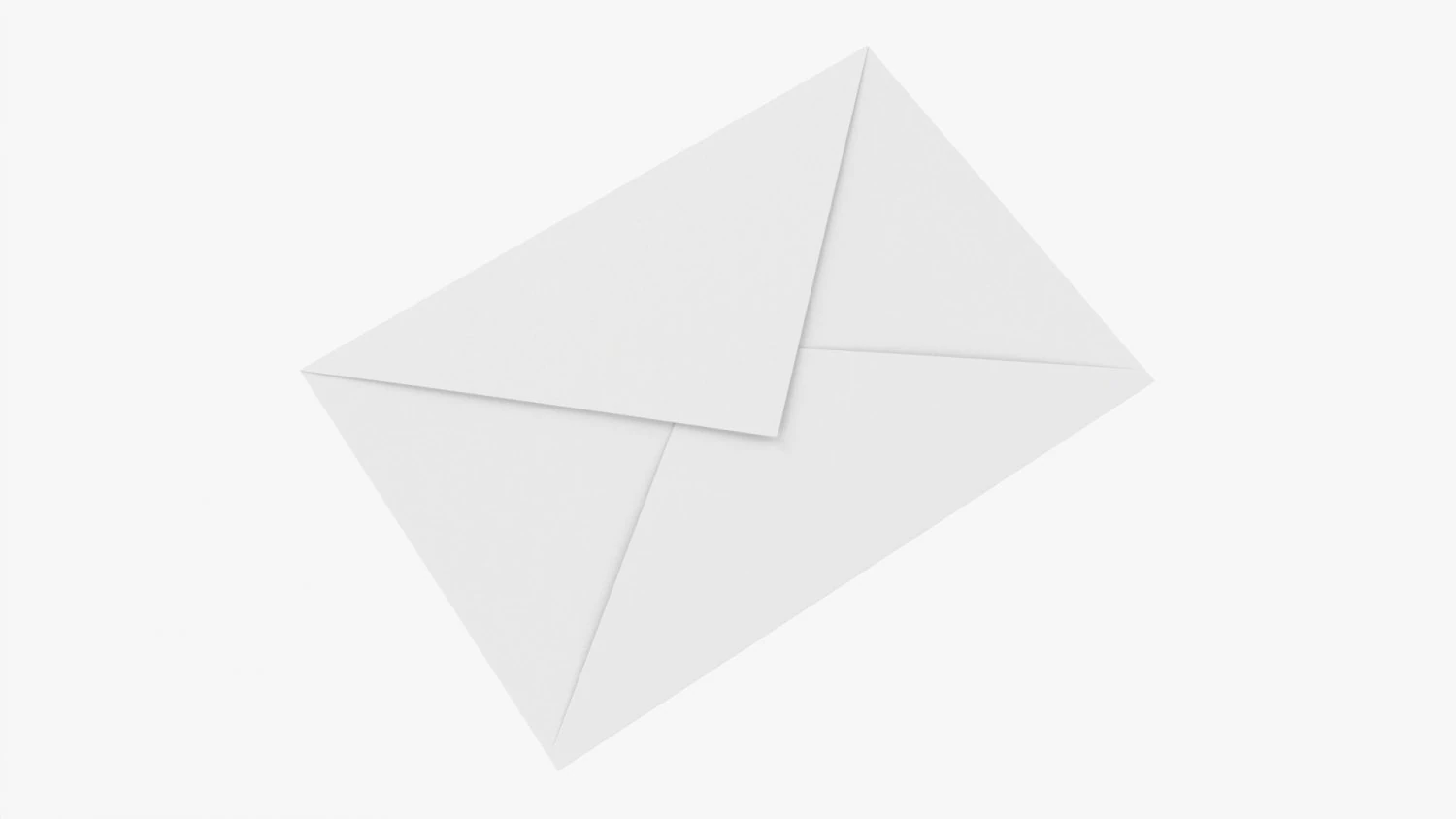 Envelope Mockup 05 White 3D Model .c4d .max .obj .3ds .fbx .stl .blend