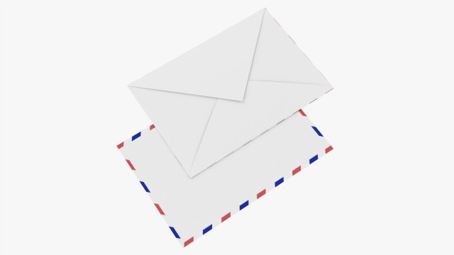 Envelope Mockup 05 White V2 3D-Modell .c4d .max .obj .3ds .fbx .stl .blend 