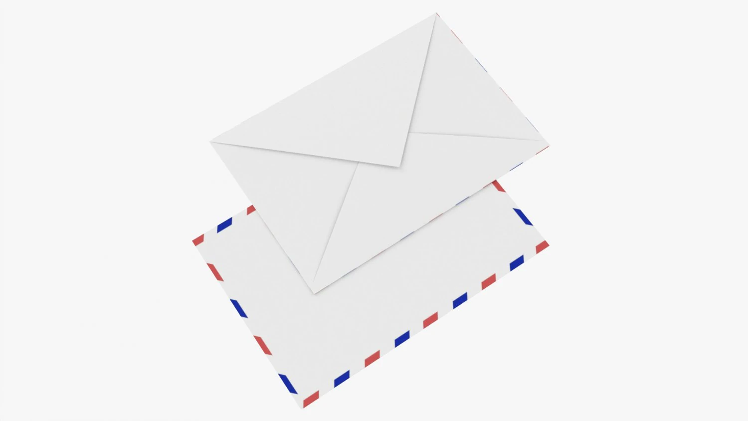 Envelope Mockup 05 White V2 3D Model .c4d .max .obj .3ds .fbx .stl .blend