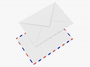 Envelope Mockup 05 White V2 3D Model