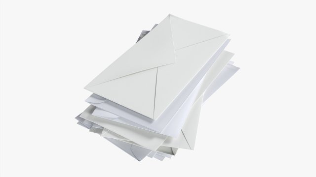 Envelope Stack Model 3D .c4d .max .obj .3ds .fbx .stl .blend 