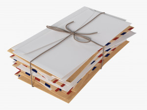 Envelope Stack Tied Up 3D Модель