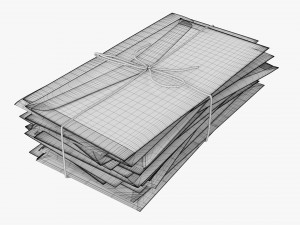 Envelope Stack Tied Up 3D Model