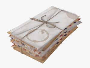 Envelope Stack Tied Up Dirty Modelo 3D