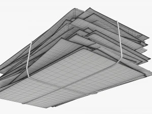 Envelope Stack Tied Up Dirty 3D Model