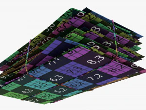 Envelope Stack Tied Up Dirty 3D Model
