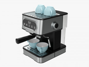 Espresso Coffee Machine With Mug 3D 모델
