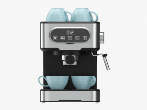 Espresso Coffee Machine With Mug 3D 모델