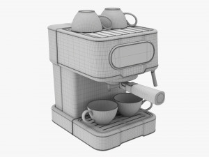 Espresso Coffee Machine With Mug 3D 모델