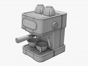 Espresso Coffee Machine With Mug 3D 모델