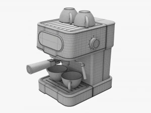 Espresso Coffee Machine With Mug 3D Model