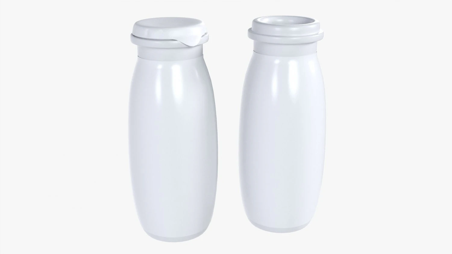 Fermented Milk Drink Bottle 3D Model .c4d .max .obj .3ds .fbx .stl .blend