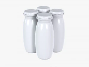 Пляшки для кисломолочних напоїв по 4 шт 3D Модель