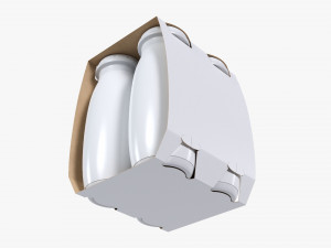 Fermented Milk Drink Bottles 4-Pack Model 3D