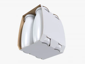 Пляшки для кисломолочних напоїв по 4 шт 3D Модель