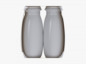 Fermented Milk Drink Bottles 4-Pack Model 3D