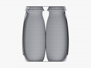 Fermented Milk Drink Bottles 4-Pack Model 3D