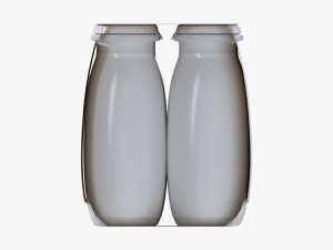 Fermented Milk Drink Bottles 8-Pack 3D 모델