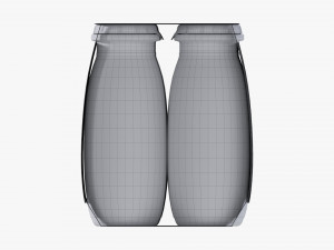 Fermented Milk Drink Bottles 8-Pack 3D 모델