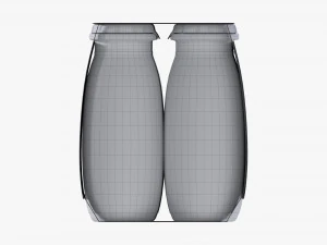 Fermented Milk Drink Bottles 8-Pack 3D Model