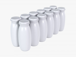 Fermented Milk Drink Bottles 12-Pack Modello 3D