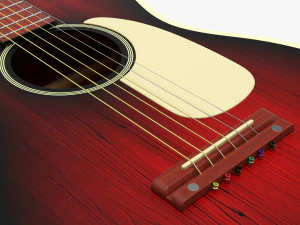 Folk Acoustic Guitar 01 3D Model