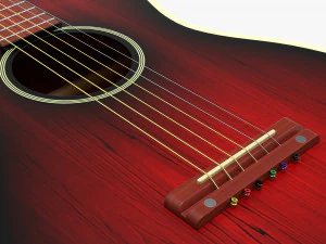 Guitarra Ac&uacute;stica Folcl&oacute;rica 02 Modelo 3D