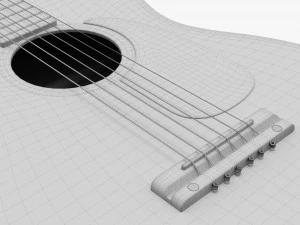 Guitarra Ac&uacute;stica Folcl&oacute;rica 02 Modelo 3D