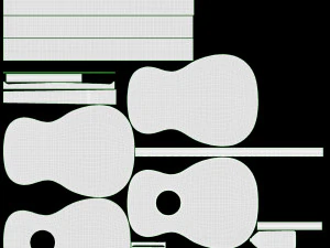 Guitarra Ac&uacute;stica Folcl&oacute;rica 02 Modelo 3D