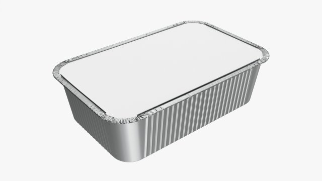 Food Foil Tray 02 3D Модель .c4d .max .obj .3ds .fbx .stl .blend 