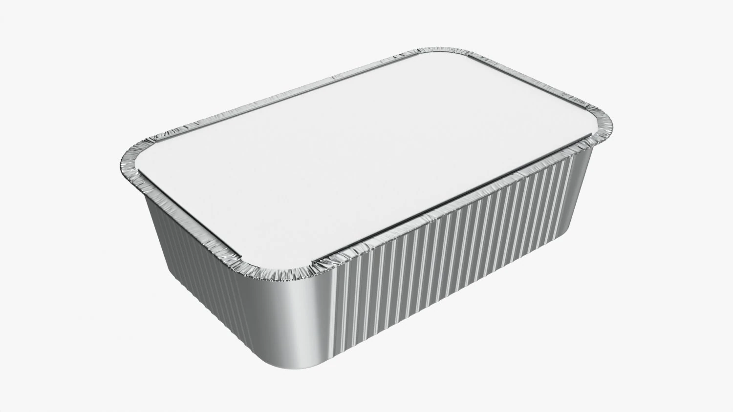Food Foil Tray 02 3D Model .c4d .max .obj .3ds .fbx .stl .blend