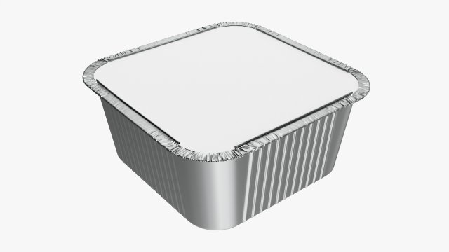 Food Foil Tray 04 3D Model .c4d .max .obj .3ds .fbx .stl .blend 