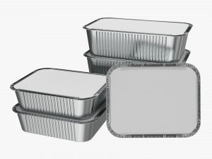 Food Foil Tray Set 3D Модель