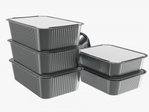 Food Foil Tray Set 3D Модель