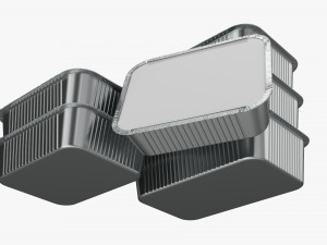 Food Foil Tray Set 3D Модель