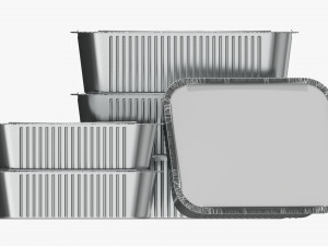 Food Foil Tray Set 3D Модель