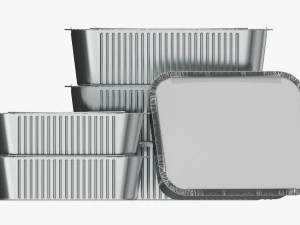Food Foil Tray Set 3D Model