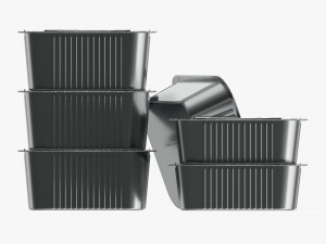 Food Foil Tray Set 3D Модель
