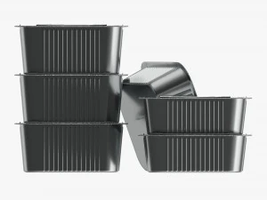 Food Foil Tray Set 3D Model