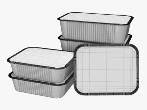 Food Foil Tray Set 3D Model