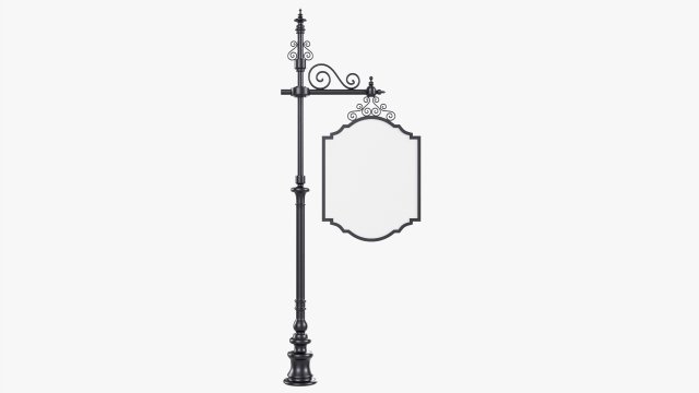 Forged Column With Hanging Board 01 3Dモデル .c4d .max .obj .3ds .fbx .stl .blend 