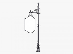 Forged Column With Hanging Board 01 3Dモデル